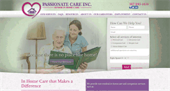 Desktop Screenshot of passionatecareinc.com